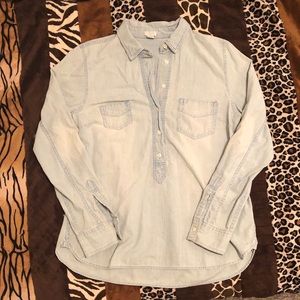 J. Crew Chambray Light Blue Blouse